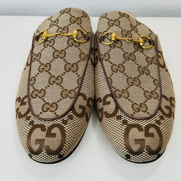 NWOT Gucci Princetown Slipper in Beige & Ebony GG Canvas 40 / 10 - Picture 3 of 16